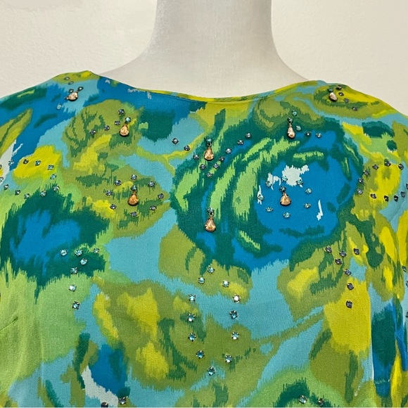 Vintage Jerry Gilden New York Chiffon Floral Dress - Picture 3 of 11